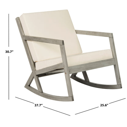 Sedia a dondolo da esterno Makaila di SAFAVIEH con cuscino - 66L x 79P x 97H (cm)