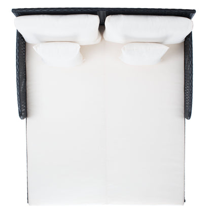 Daybed da esterno in vimini Taniyah di SAFAVIEH con cuscini e imbottiture - 53L x 28P x 62H
