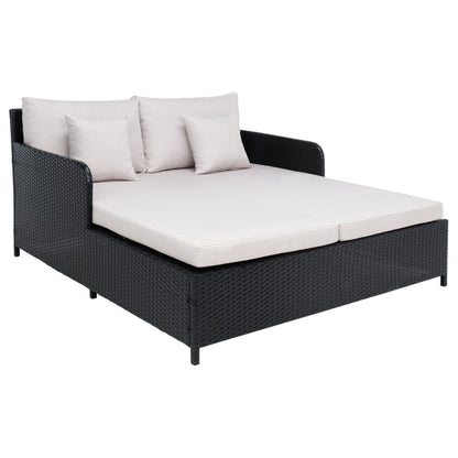 Daybed da esterno in vimini Taniyah di SAFAVIEH con cuscini e imbottiture - 53L x 28P x 62H