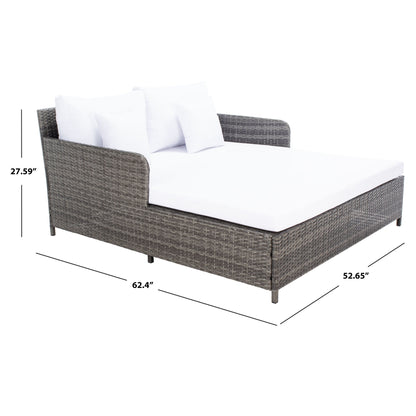 Daybed da esterno in vimini Taniyah di SAFAVIEH con cuscini e imbottiture - 53L x 28P x 62H