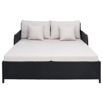 Daybed da esterno in vimini Taniyah di SAFAVIEH con cuscini e imbottiture - 53L x 28P x 62H
