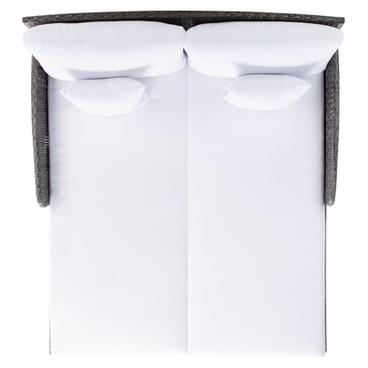 Daybed da esterno in vimini Taniyah di SAFAVIEH con cuscini e imbottiture - 53L x 28P x 62H