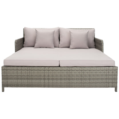 Daybed da esterno in vimini Taniyah di SAFAVIEH con cuscini e imbottiture - 53L x 28P x 62H