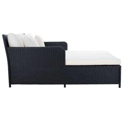 Daybed da esterno in vimini Taniyah di SAFAVIEH con cuscini e imbottiture - 53L x 28P x 62H