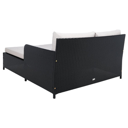 Daybed da esterno in vimini Taniyah di SAFAVIEH con cuscini e imbottiture - 53L x 28P x 62H