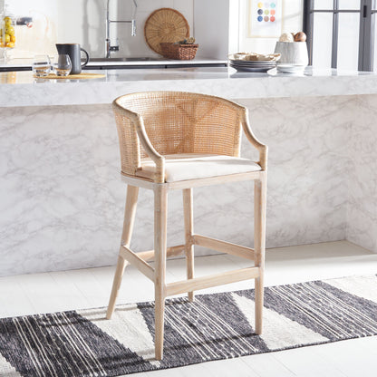 SAFAVIEH Virona sgabello da bar in vimini da 76 cm - 56,5 L x 52 P x 99 A - 56,5Lx52Px99A