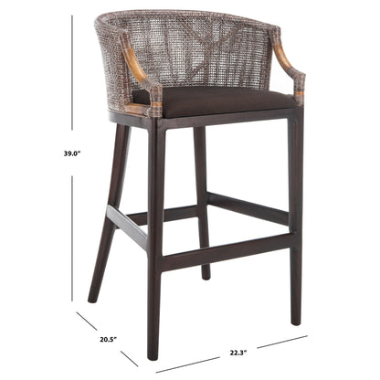 SAFAVIEH Virona sgabello da bar in vimini da 76 cm - 56,5 L x 52 P x 99 A - 56,5Lx52Px99A