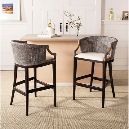 SAFAVIEH Virona sgabello da bar in vimini da 76 cm - 56,5 L x 52 P x 99 A - 56,5Lx52Px99A