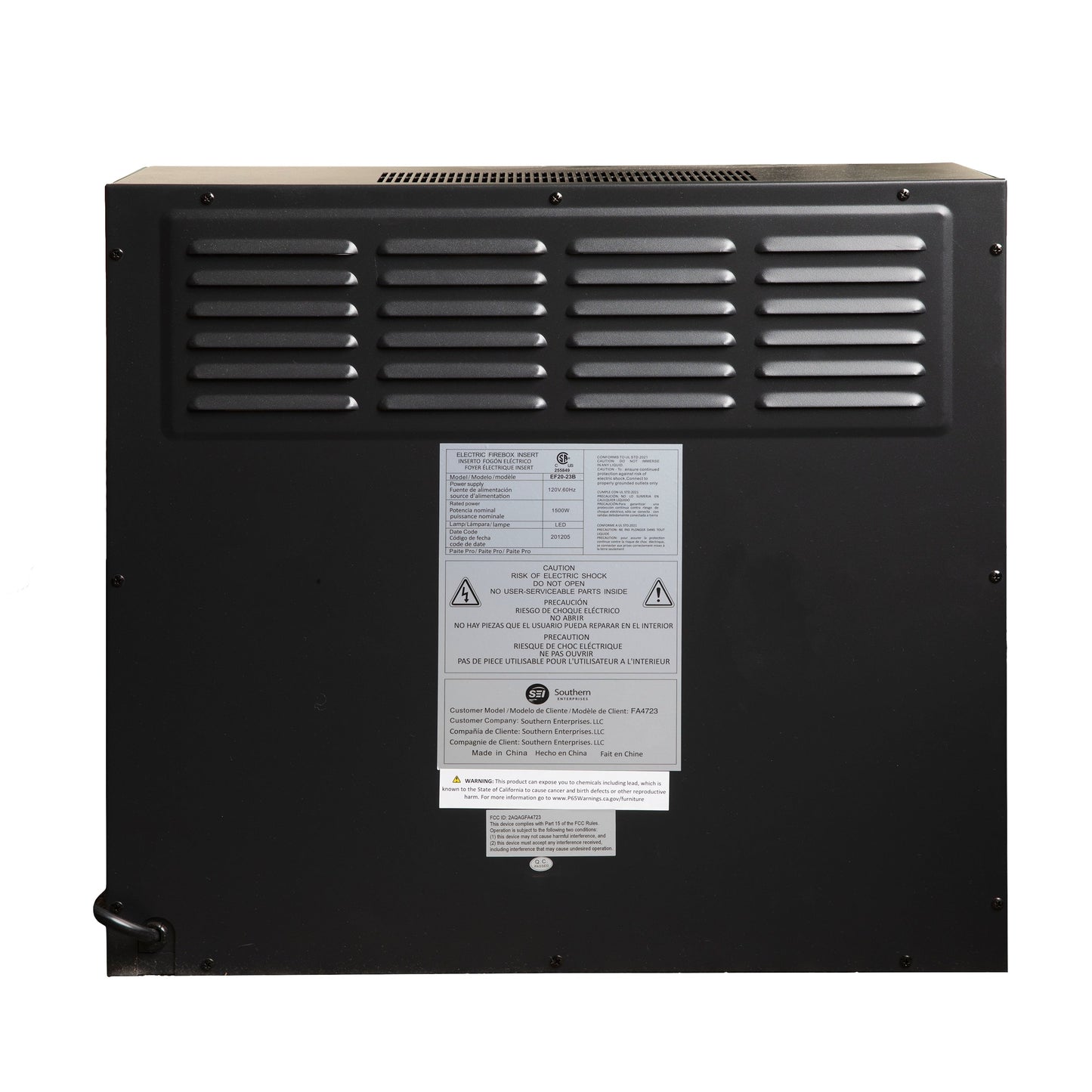 Inserti elettrici per camino SEI Furniture 23 Base con telecomando