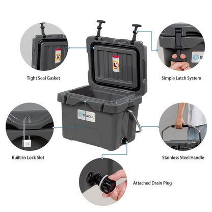 SKTAKOL 16 Quart Cooler Portable Ice Chest Leak-Proof 24 Cans Ice - Vedi dettagli