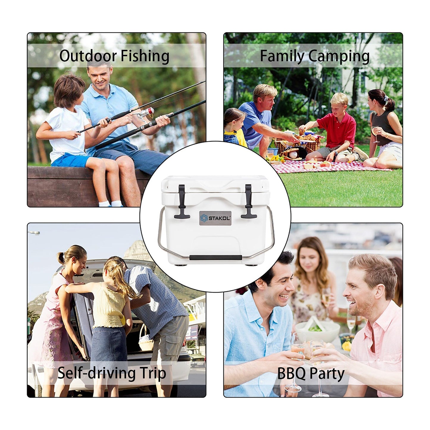 SKTAKOL 16 Quart Cooler Portable Ice Chest Leak-Proof 24 Cans Ice - Vedi dettagli