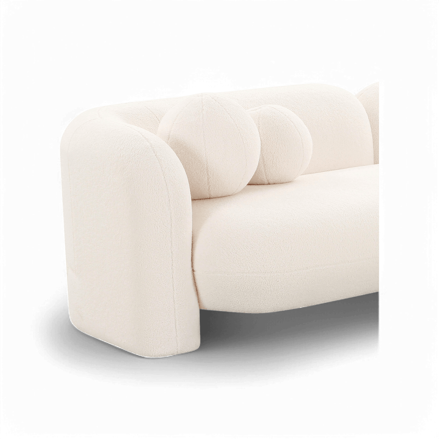 Divano in pelliccia sintetica Vega bianco sporco