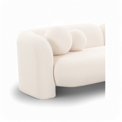 Divano in pelliccia sintetica Vega bianco sporco