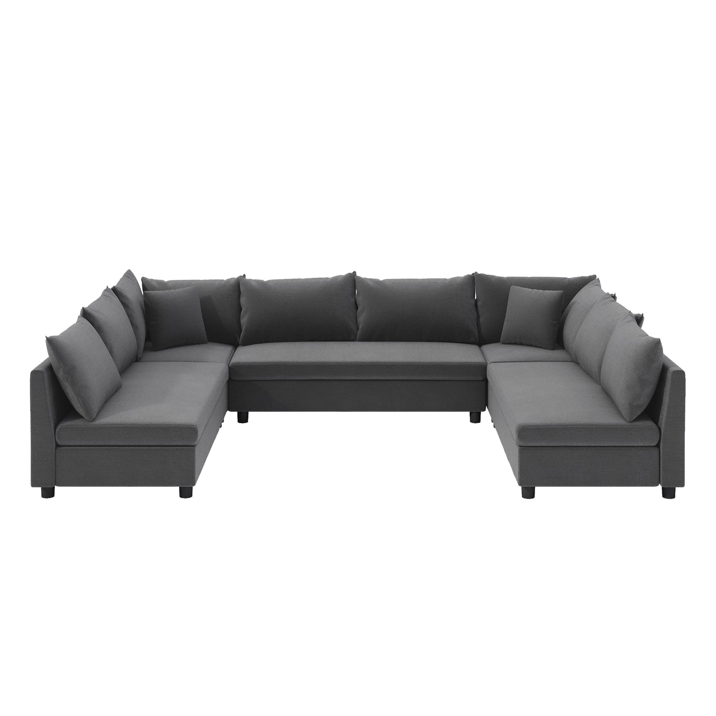 Divano componibile, set di divani reversibili a forma di U in chenille, combinazioni libere, divano letto trasformabile extra large a 8 posti.