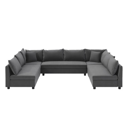 Divano componibile, set di divani reversibili a forma di U in chenille, combinazioni libere, divano letto trasformabile extra large a 8 posti.