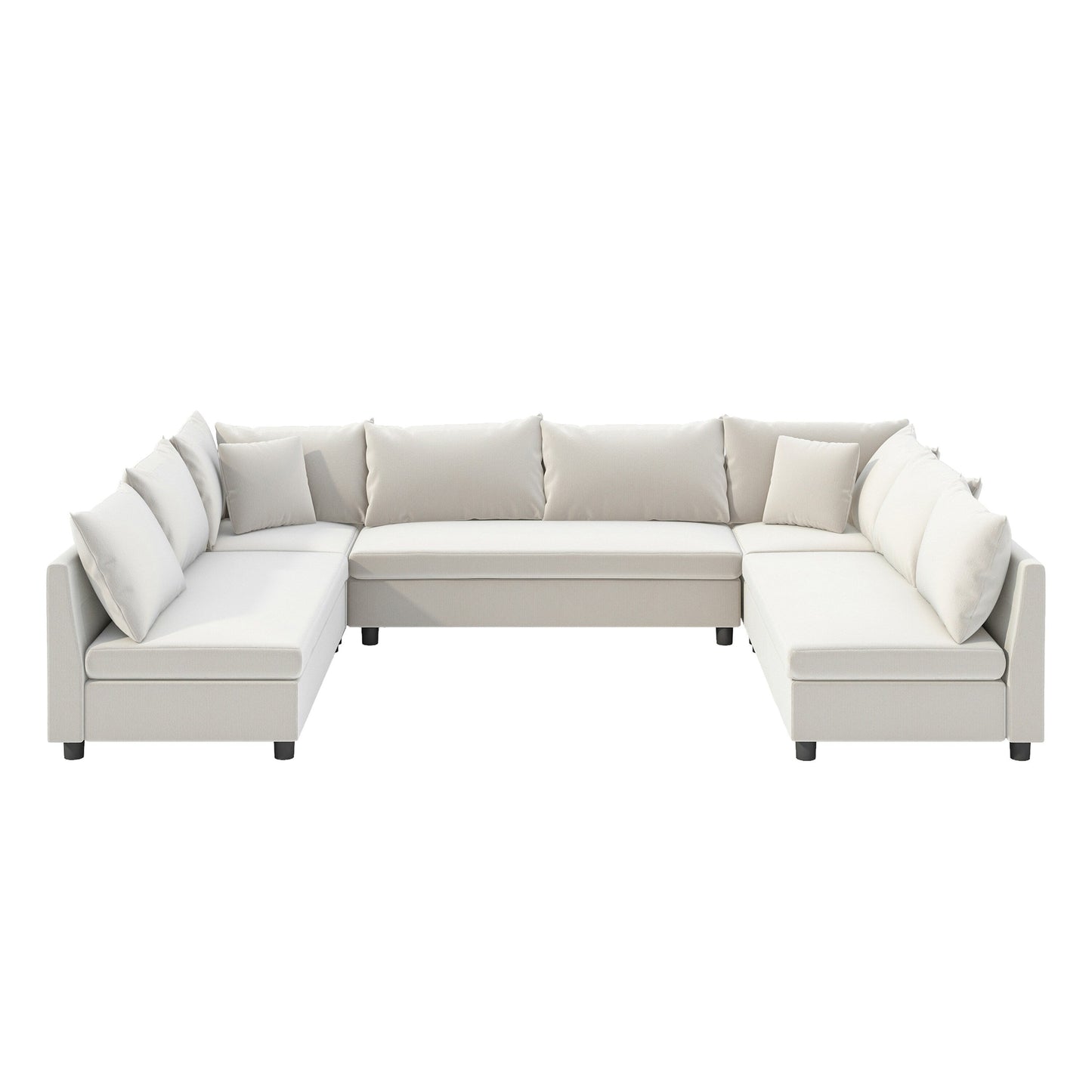 Divano componibile, set di divani reversibili a forma di U in chenille, combinazioni libere, divano letto trasformabile extra large a 8 posti.