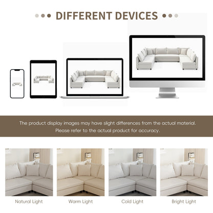Divano componibile, set di divani reversibili a forma di U in chenille, combinazioni libere, divano letto trasformabile extra large a 8 posti.