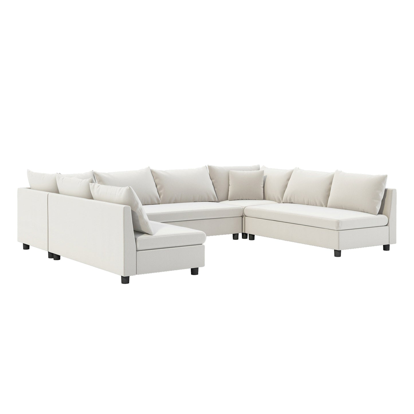 Divano componibile, set di divani reversibili a forma di U in chenille, combinazioni libere, divano letto trasformabile extra large a 8 posti.