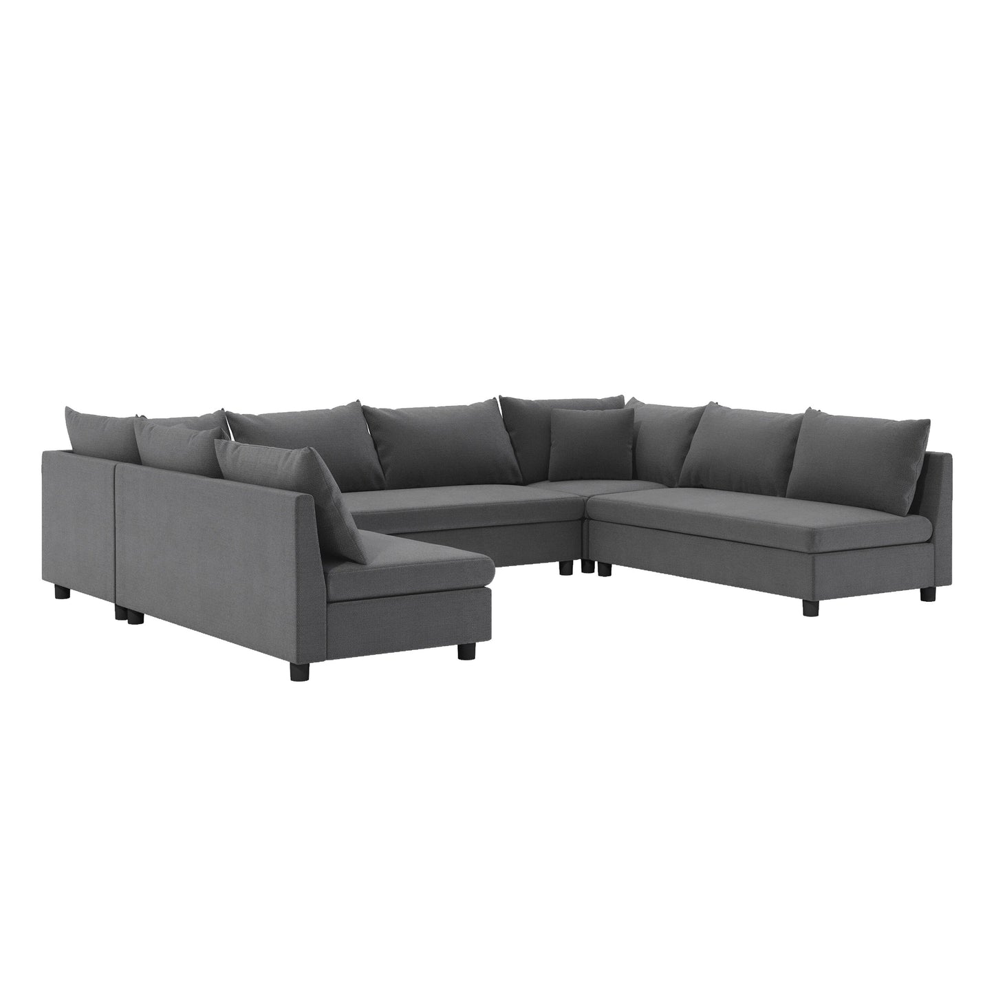 Divano componibile, set di divani reversibili a forma di U in chenille, combinazioni libere, divano letto trasformabile extra large a 8 posti.