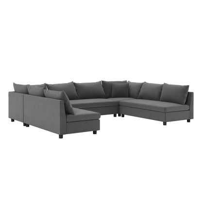 Divano componibile, set di divani reversibili a forma di U in chenille, combinazioni libere, divano letto trasformabile extra large a 8 posti.