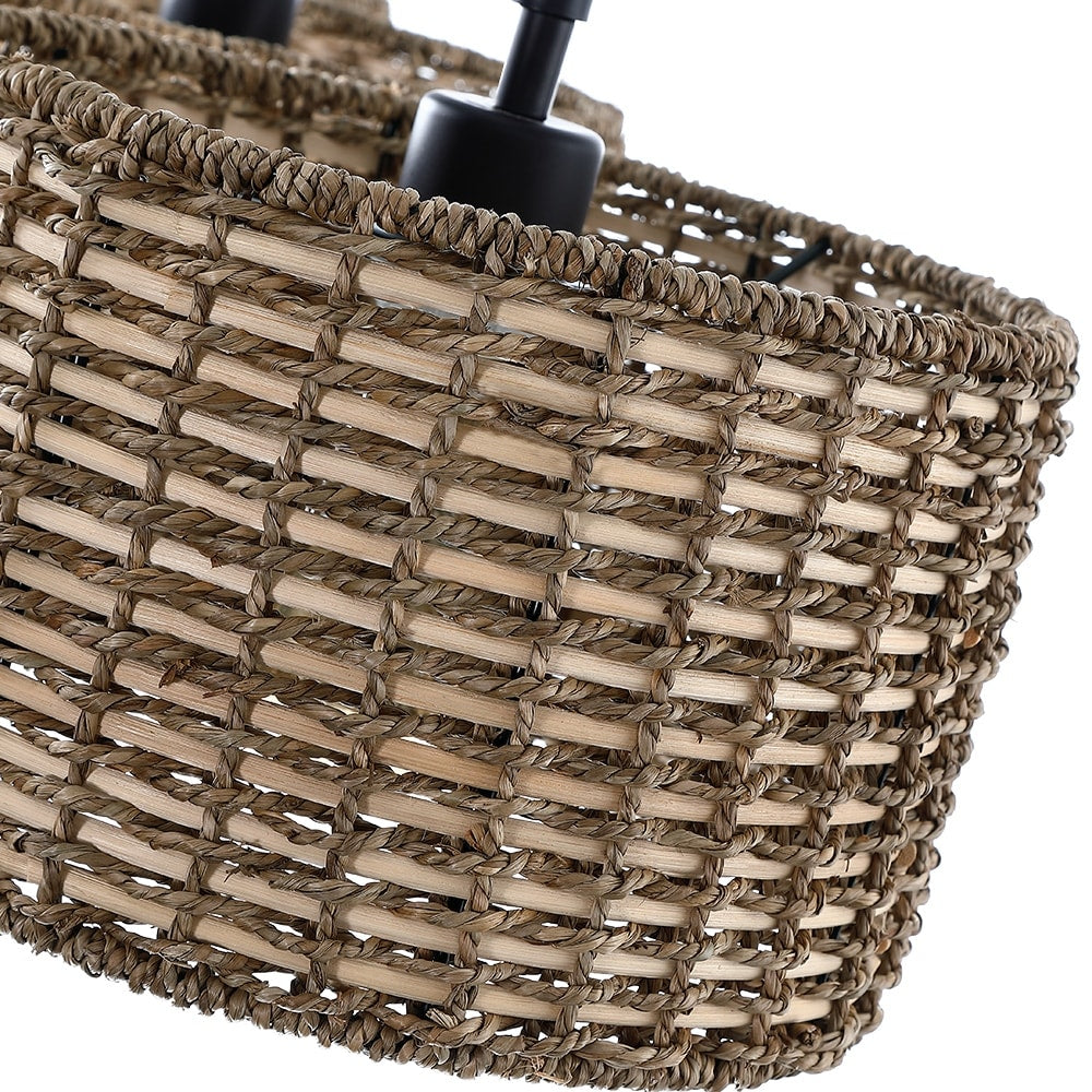 Lampada a sospensione lineare per isola cucina in stile farmhouse, nera, con 3 luci, Sedgy - 41W