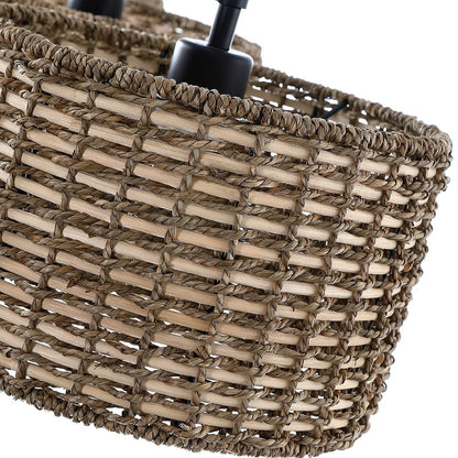Lampada a sospensione lineare per isola cucina in stile farmhouse, nera, con 3 luci, Sedgy - 41W