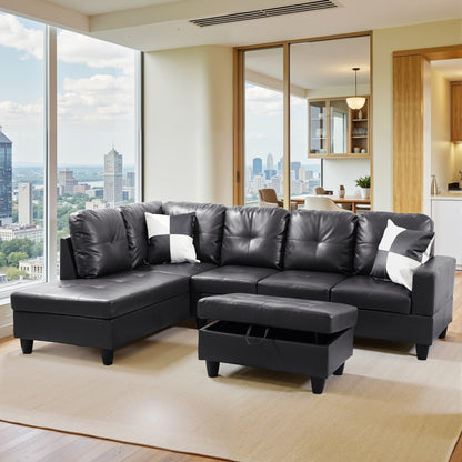 Set di Divani per Soggiorno in Pelle Sintetica Semi PU a 3 Pezzi