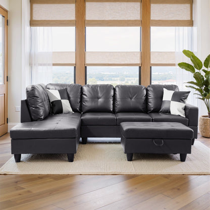 Set di Divani per Soggiorno in Pelle Sintetica Semi PU a 3 Pezzi