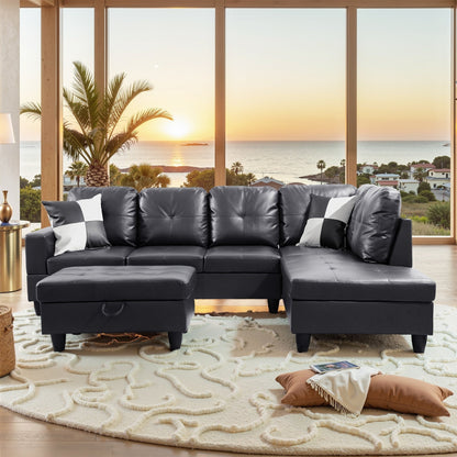 Set di Divani per Soggiorno in Pelle Sintetica Semi PU a 3 Pezzi