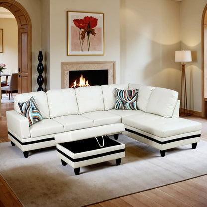 Set di Divani per Soggiorno in Pelle Sintetica Semi PU a 3 Pezzi