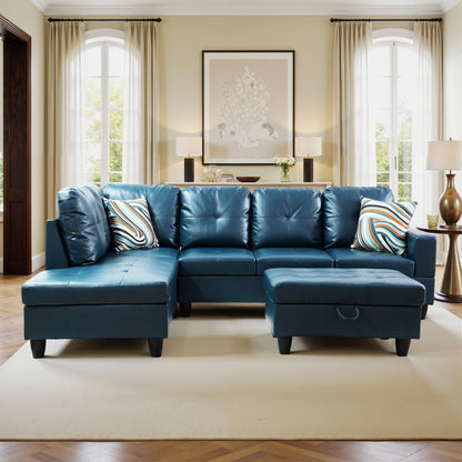 Set di Divani per Soggiorno in Pelle Sintetica Semi PU a 3 Pezzi