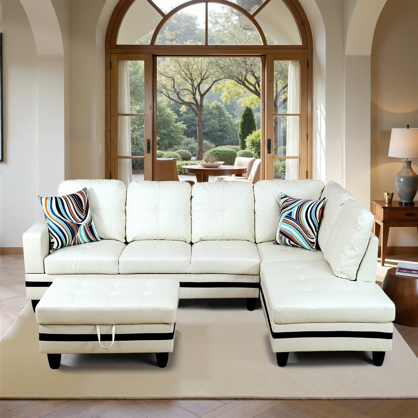 Set di Divani per Soggiorno in Pelle Sintetica Semi PU a 3 Pezzi