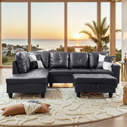 Set di Divani per Soggiorno in Pelle Sintetica Semi PU a 3 Pezzi