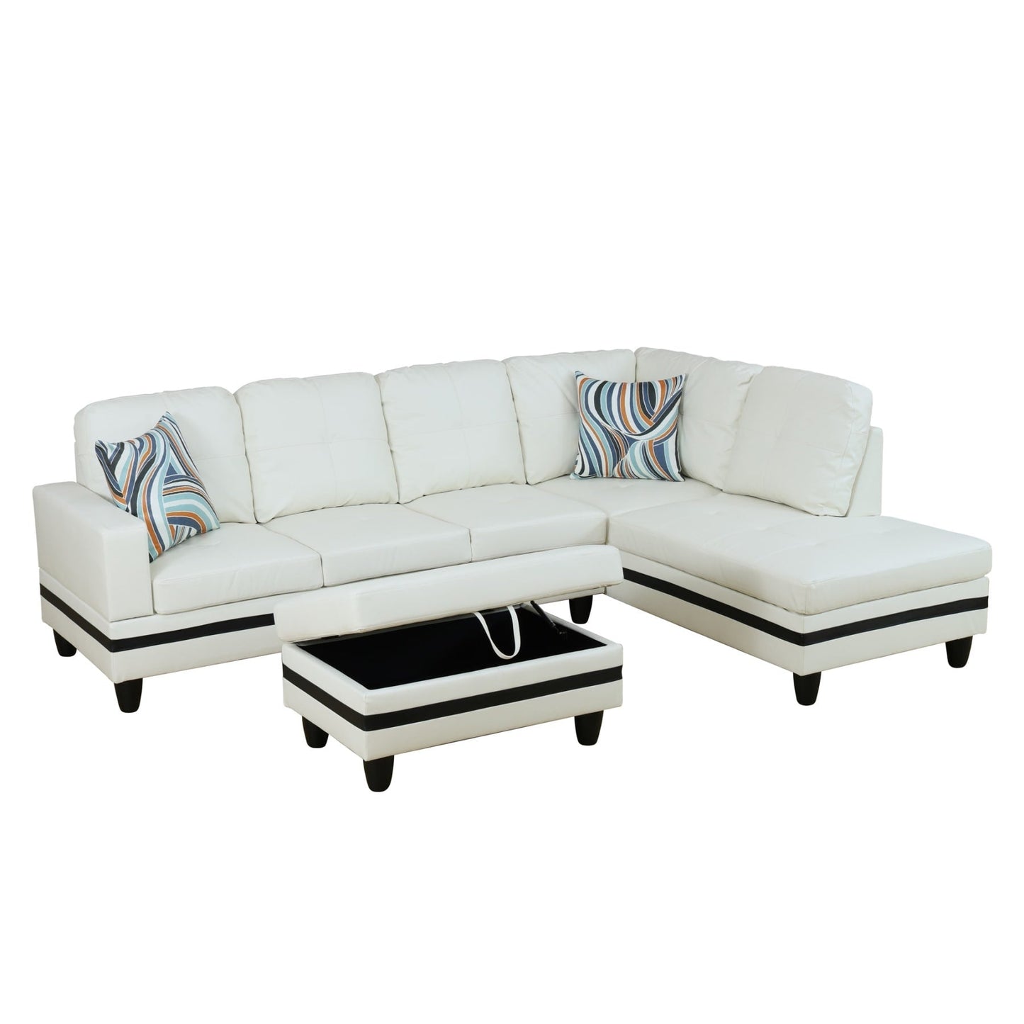 Set di Divani per Soggiorno in Pelle Sintetica Semi PU a 3 Pezzi