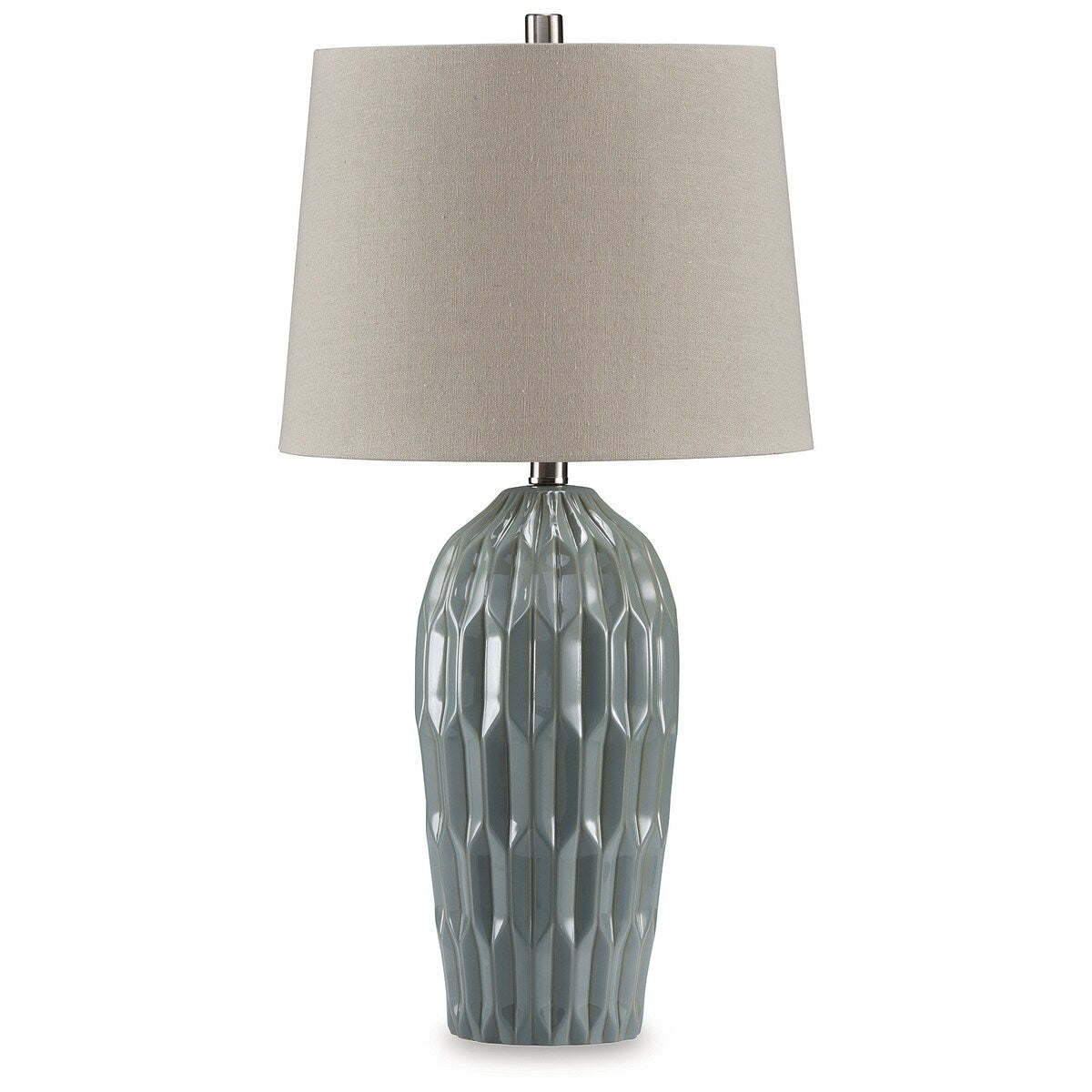 Lampada da tavolo Hadbury blu di Signature Design by Ashley (confezione da 2) - 14 L x 14 P x 26,75 A (cm)