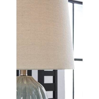 Lampada da tavolo Hadbury blu di Signature Design by Ashley (confezione da 2) - 14 L x 14 P x 26,75 A (cm)