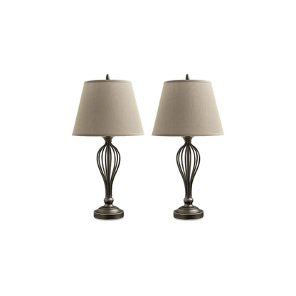 Lampada da tavolo Ornawell in bronzo antico di Signature Design by Ashley (confezione da 2) - 15W x 15D x 29H
