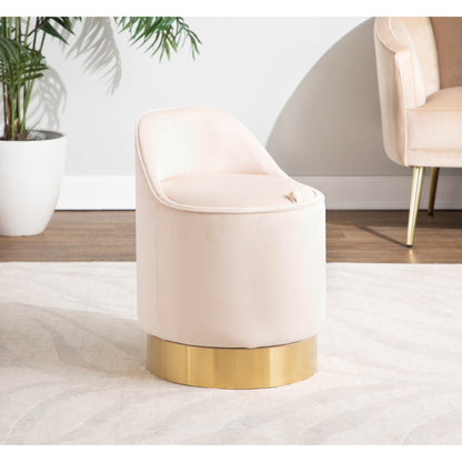 Sgabello da trucco girevole in velluto Corday di Silver Orchid