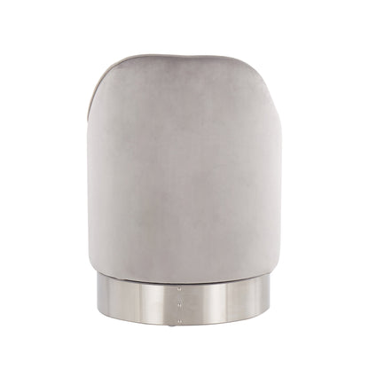 Sgabello da trucco girevole in velluto Corday di Silver Orchid