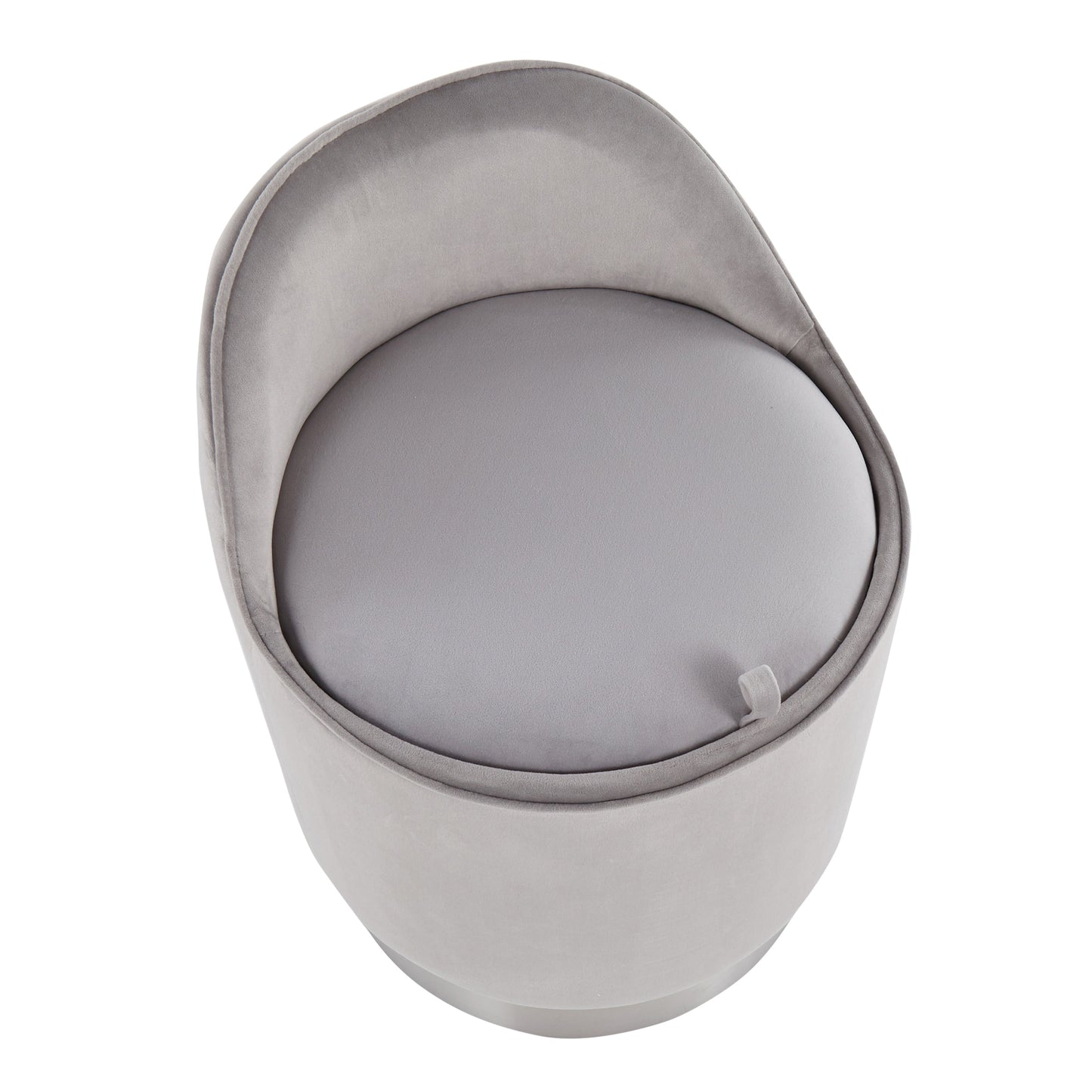 Sgabello da trucco girevole in velluto Corday di Silver Orchid