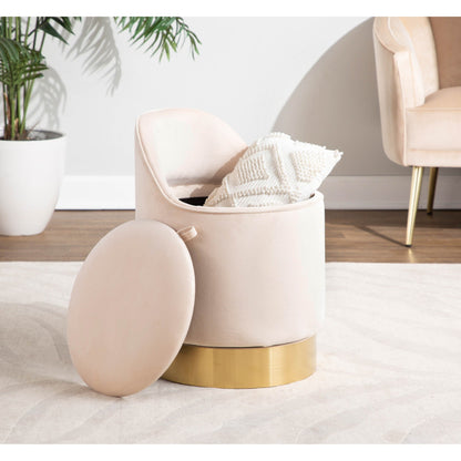 Sgabello da trucco girevole in velluto Corday di Silver Orchid