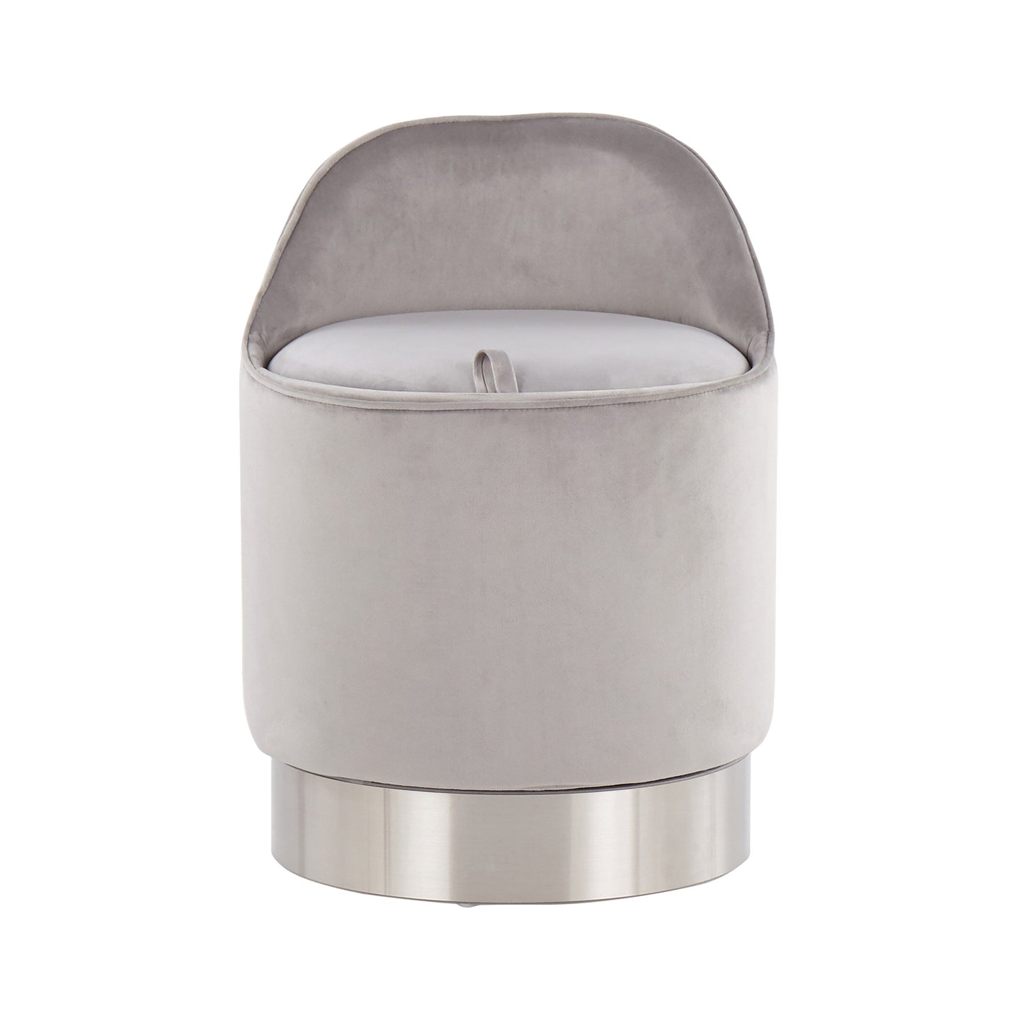 Sgabello da trucco girevole in velluto Corday di Silver Orchid