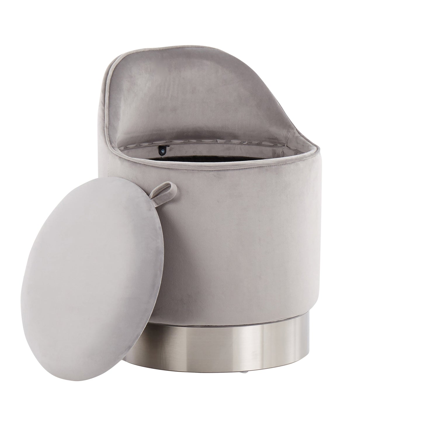 Sgabello da trucco girevole in velluto Corday di Silver Orchid