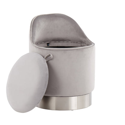 Sgabello da trucco girevole in velluto Corday di Silver Orchid