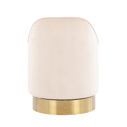 Sgabello da trucco girevole in velluto Corday di Silver Orchid