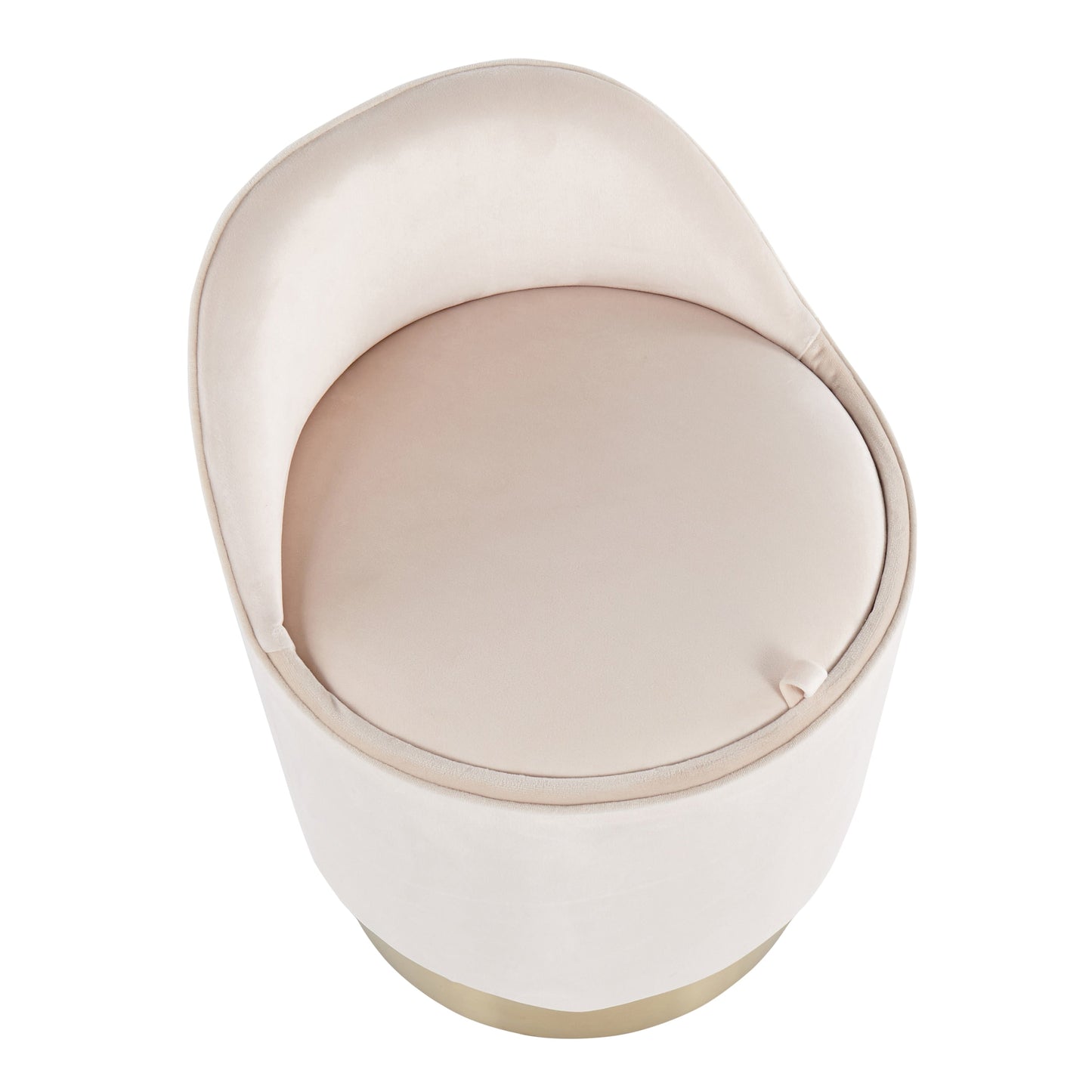 Sgabello da trucco girevole in velluto Corday di Silver Orchid