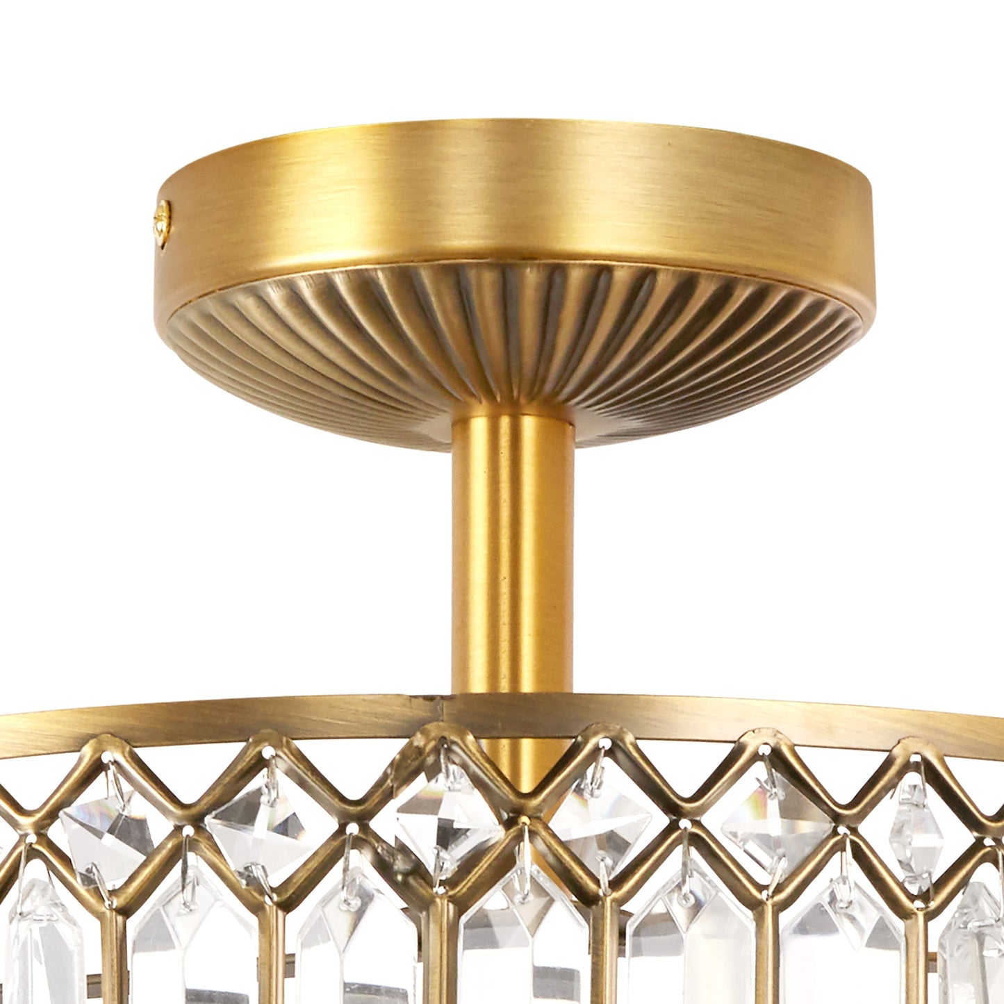 Lampada a sospensione semi-a soffitto Silver Orchid Furey in vetro a strati, color bronzo/oro - 37,5 cm L x 37,5 cm L x 38,8 cm H