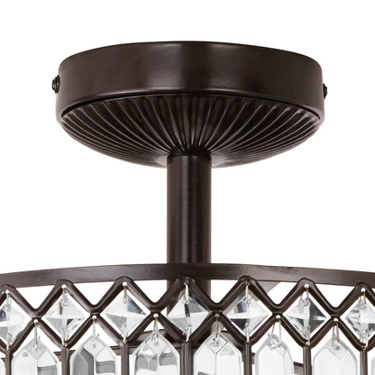 Lampada a sospensione semi-a soffitto Silver Orchid Furey in vetro a strati, color bronzo/oro - 37,5 cm L x 37,5 cm L x 38,8 cm H