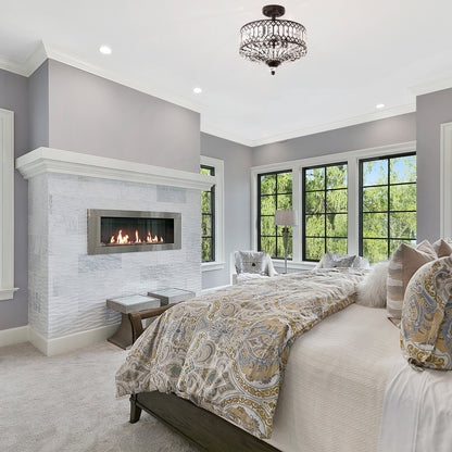 Lampada a sospensione semi-a soffitto Silver Orchid Furey in vetro a strati, color bronzo/oro - 37,5 cm L x 37,5 cm L x 38,8 cm H