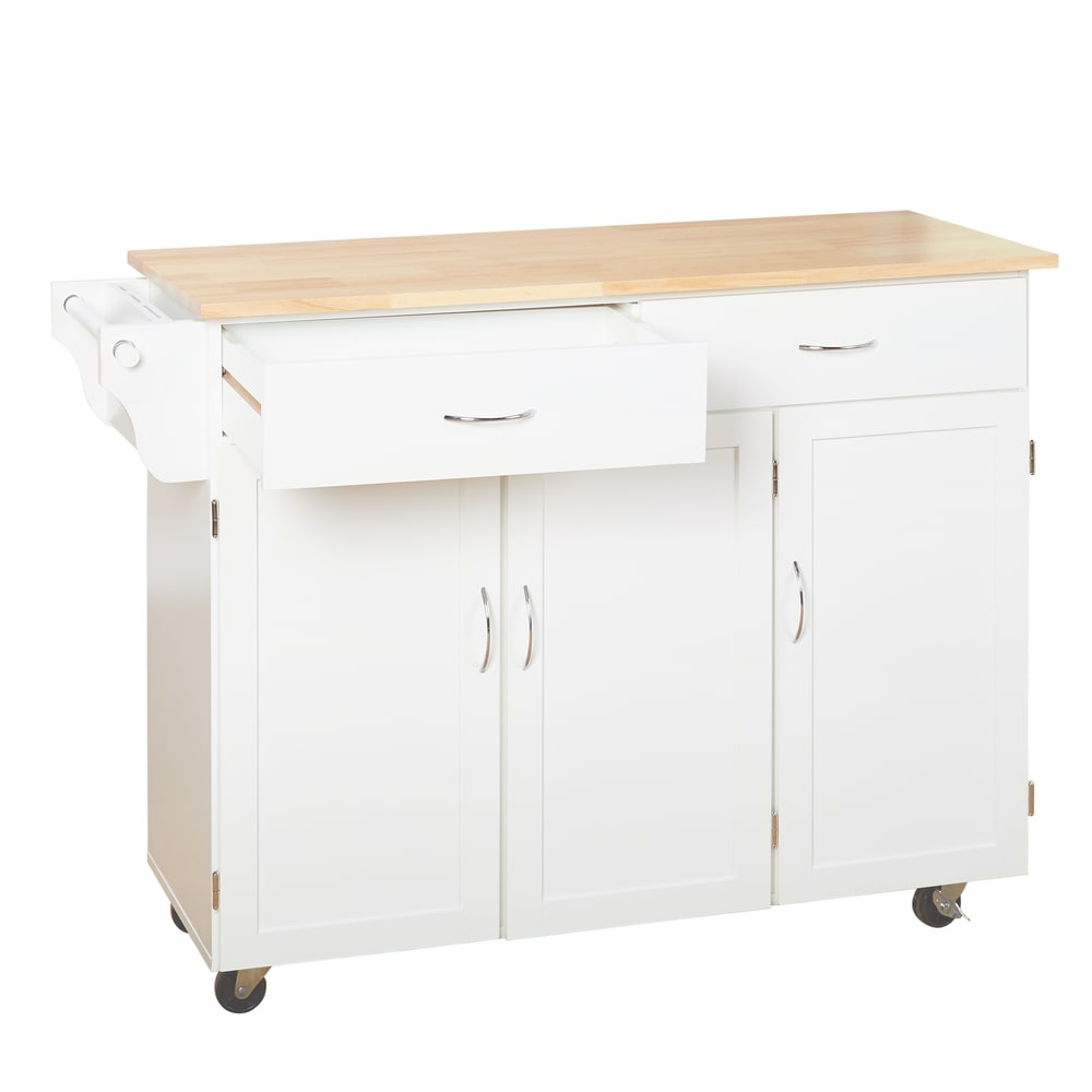 Carrello da cucina Addie di Simple Living con piano in legno